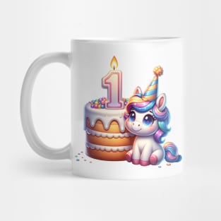 First Birthday Celebration 🎂 Cake, Candle, and Cute Unicorn Mug